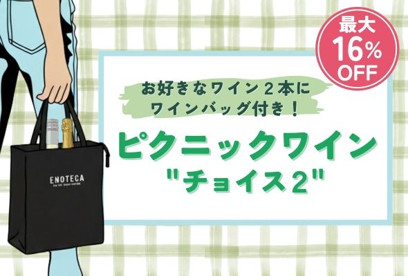 お好きなワイン2本にワインバッグ付き！ピクニックワイン “チョイス2”
