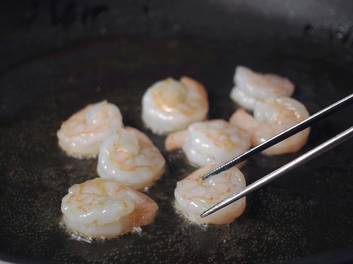 エビとセリの和え蕎麦_工程