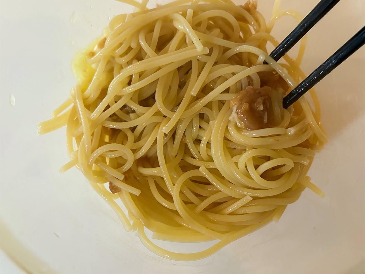かつおのたたきとトマトの梅バターパスタ_工程