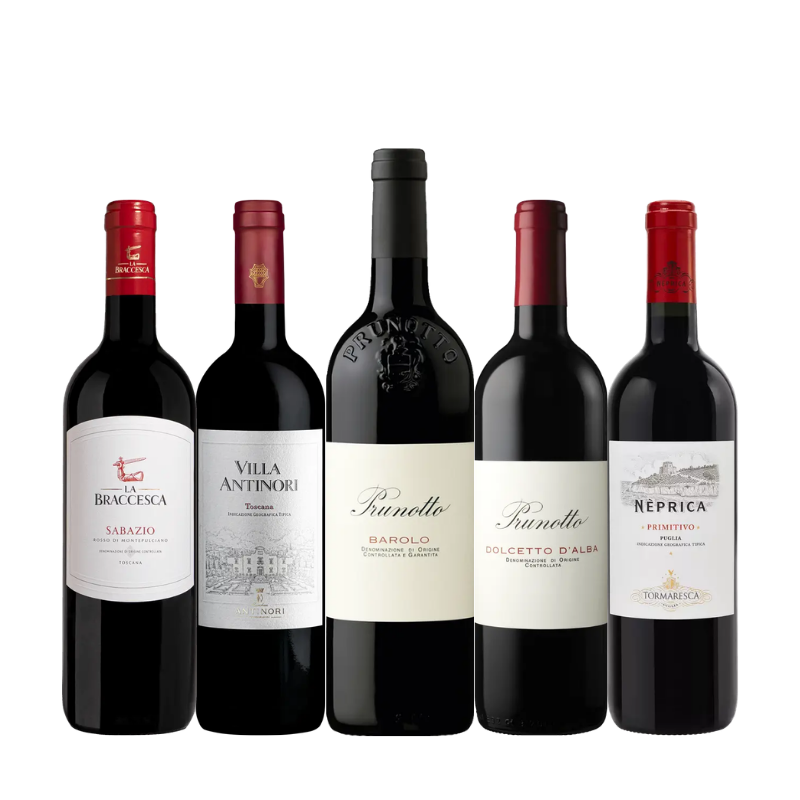 1本8,250円のバローロ入り！イタリア赤ワイン満喫5本セット AN2-2