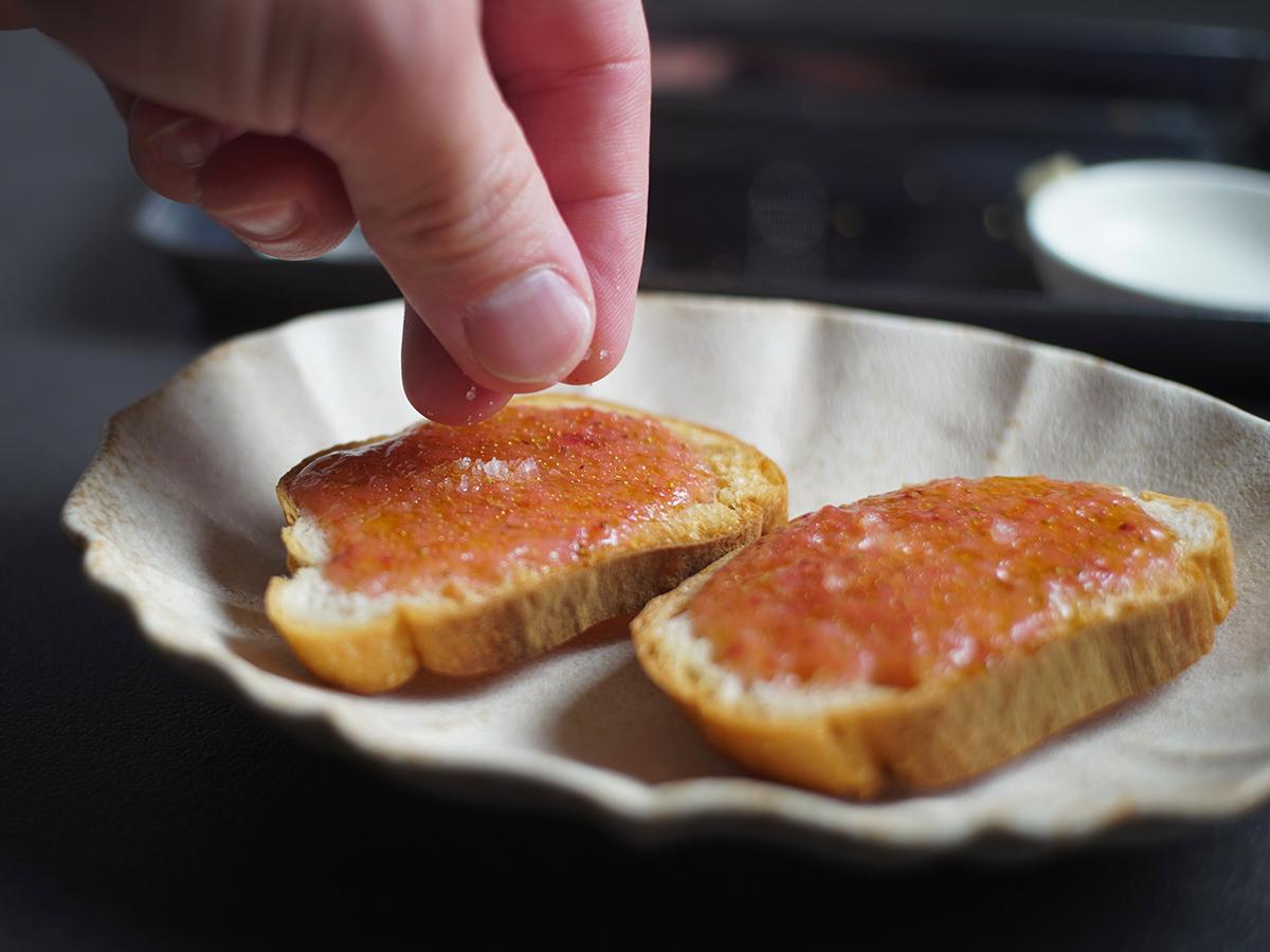 おろしイチゴのパンコントマテ風おつまみ