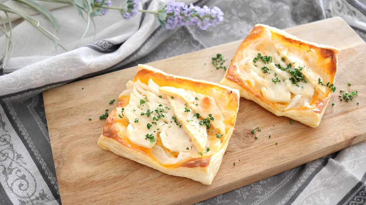 たけのこと新玉ねぎのチーズパイ