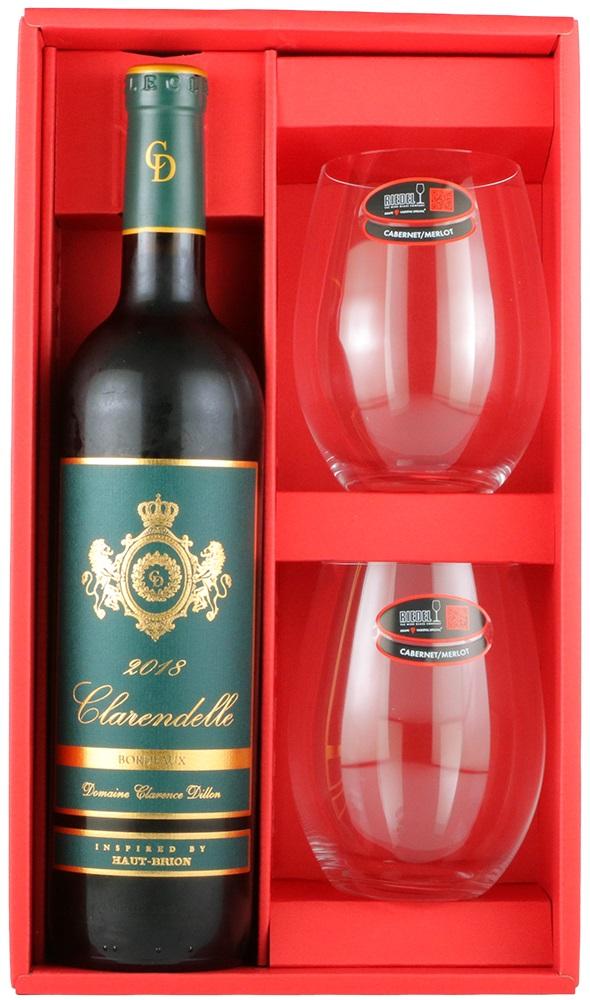 ワインとグラスのギフトセット リーデル オー カベルネ/メルロー 2脚＆ボルドー赤ワイン RI-3