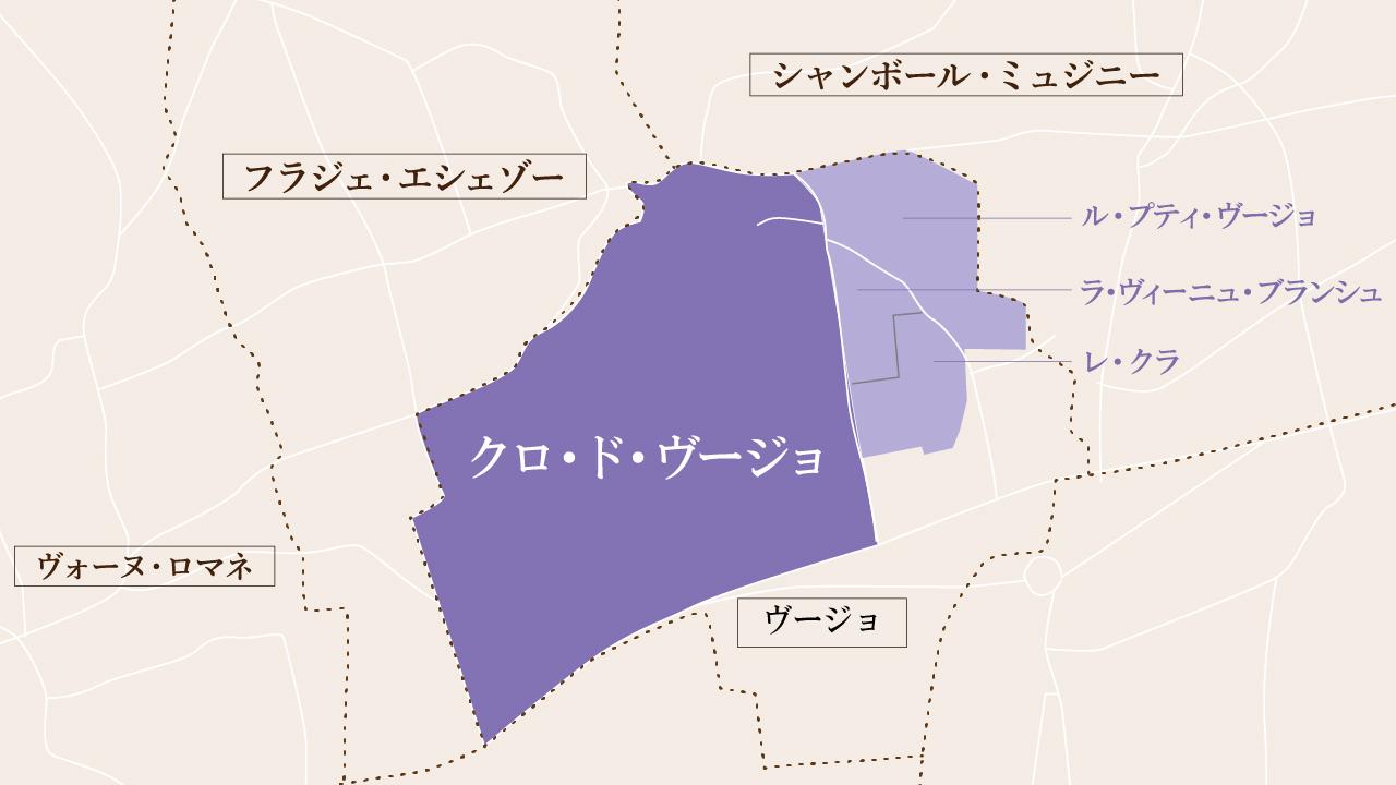 クロ・ド・ヴージョの地図