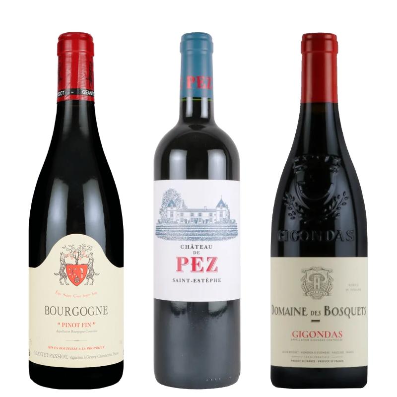 三大銘醸地から厳選！フランス赤ワイン3本セット FA9-1 [750ml x 3]