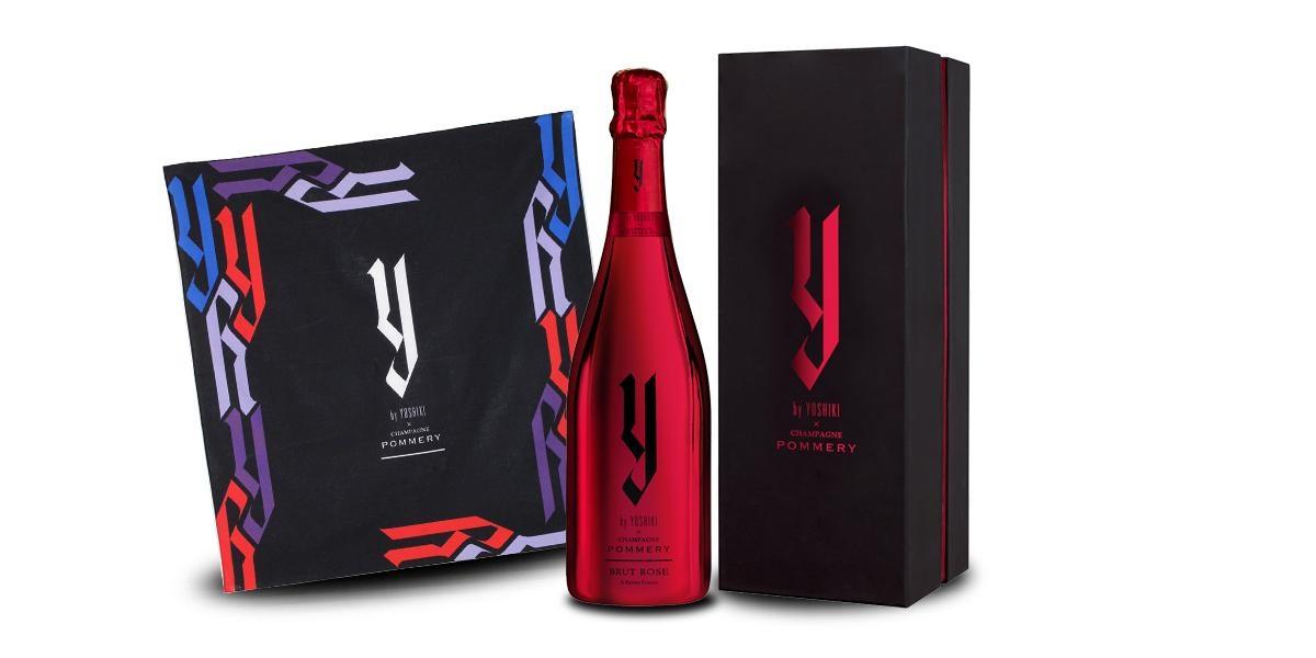 ワイ・バイ・ヨシキ シャンパーニュ・ポメリー・ブリュット・ロゼ [ボックス付] 「POMMERY×YOSHIKIMONO Furoshiki」付セット YP8-1