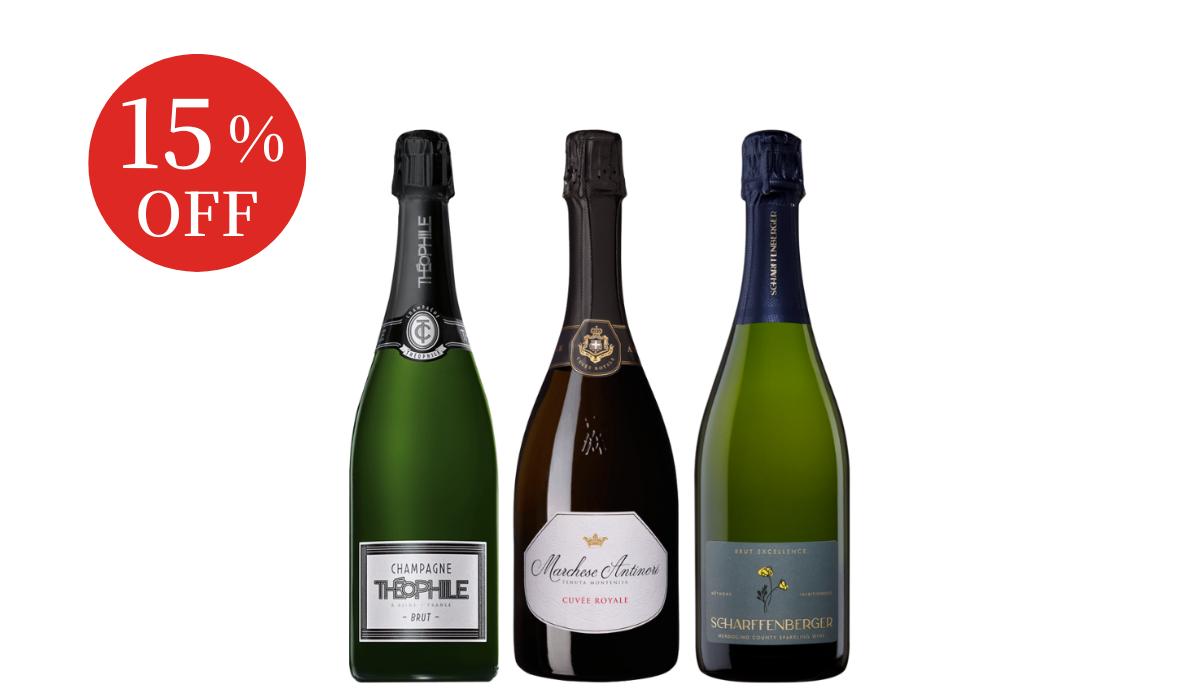 シャンパン入り！プレミアムスパークリング3本セット JC11-1 [750ml×3]