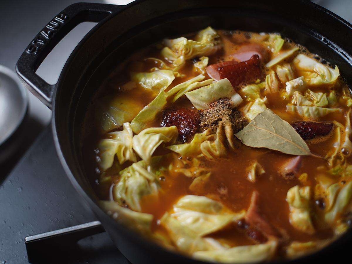 合鴨スモークのスパイス煮込み鍋_工程