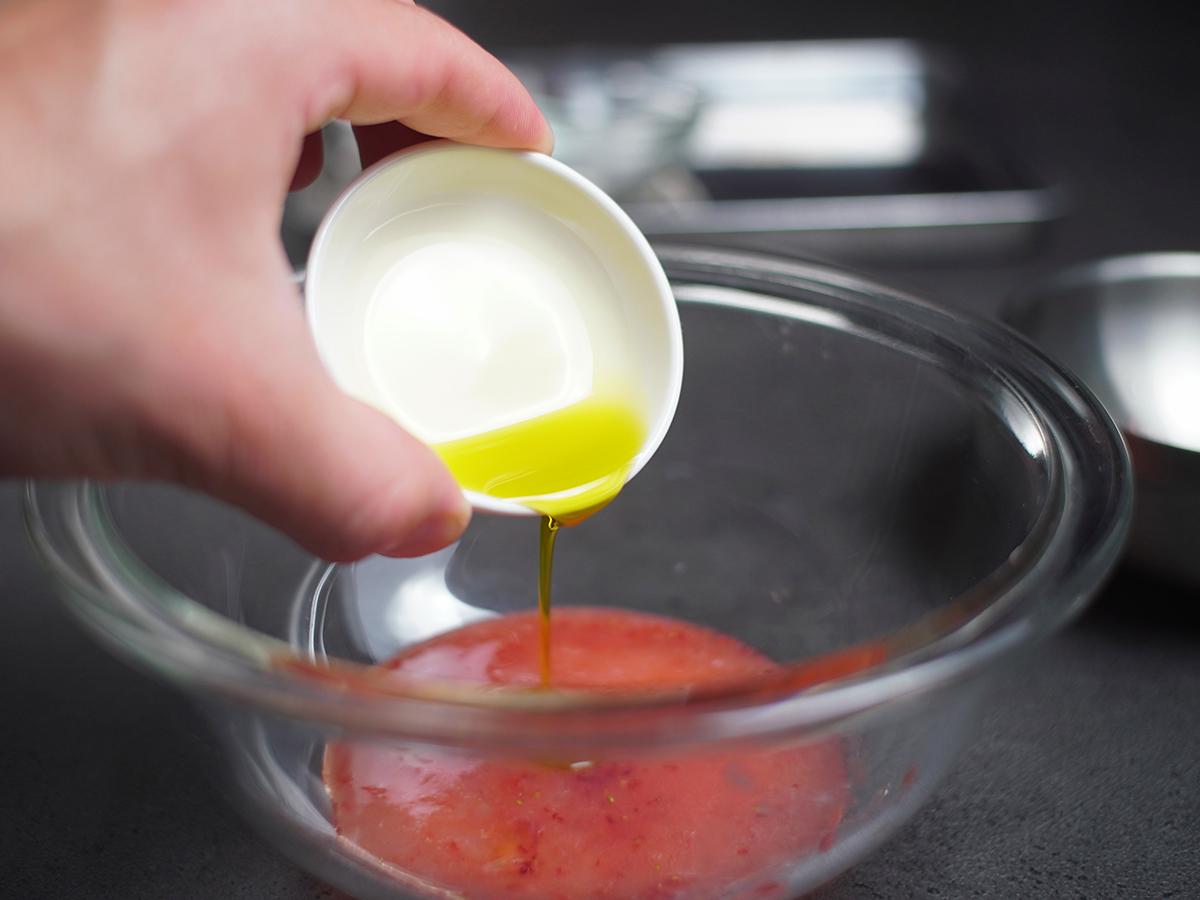 おろしイチゴのパンコントマテ風おつまみ_工程