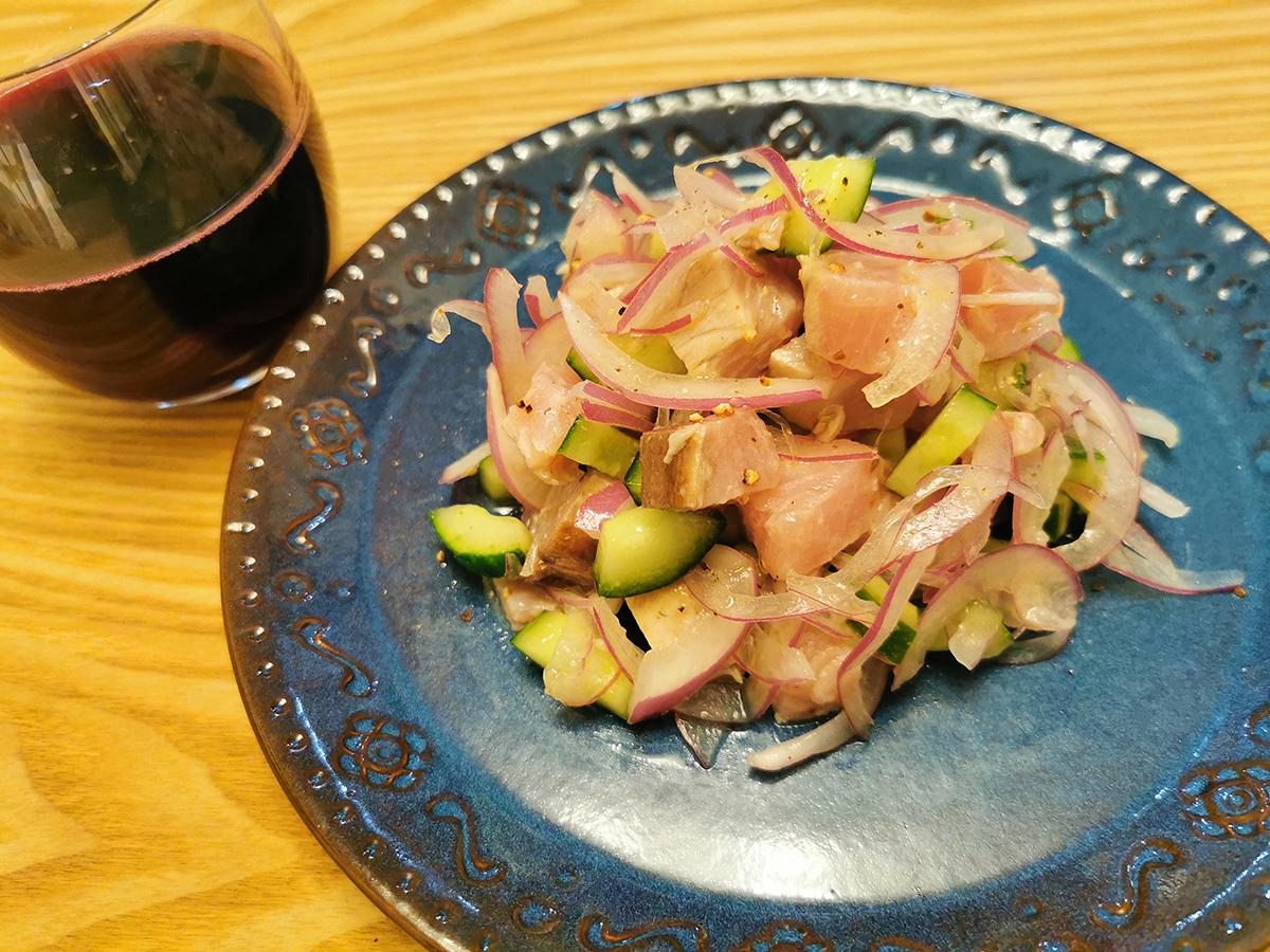 ランブルスコにピッタリ！カツオのマリネ