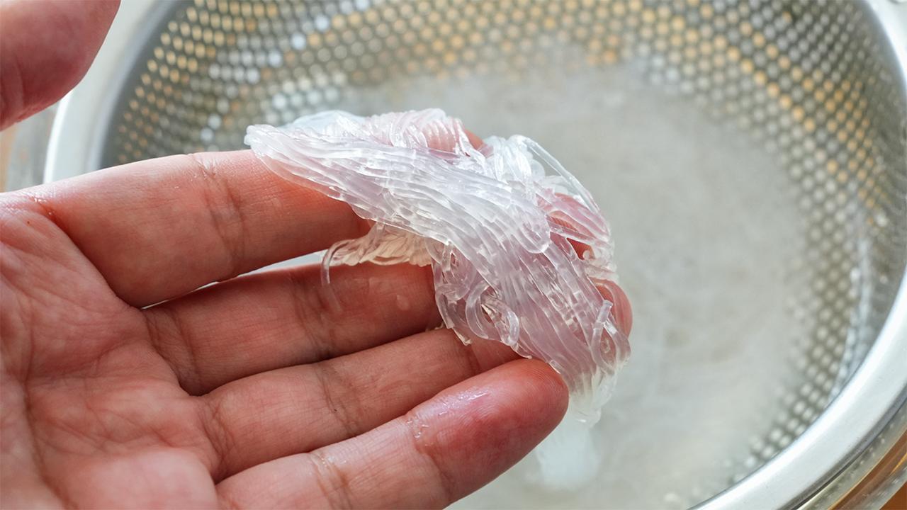 冷製パスタ風 梅の春雨サラダ_工程