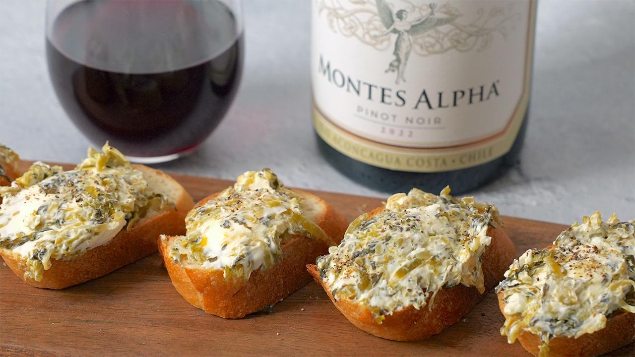 高菜漬けとクリームチーズのブルスケッタ