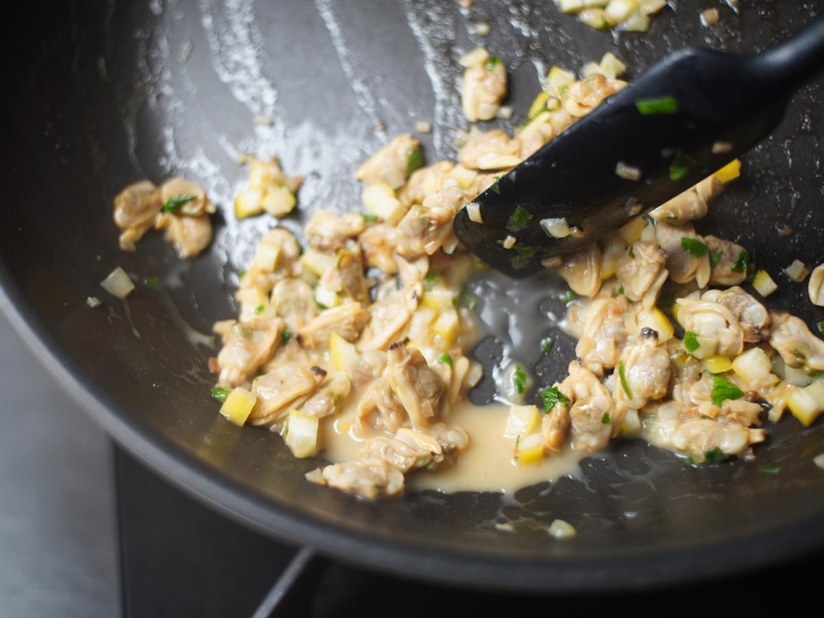 アサリレモンソースで食べる豚肉のソテー_工程