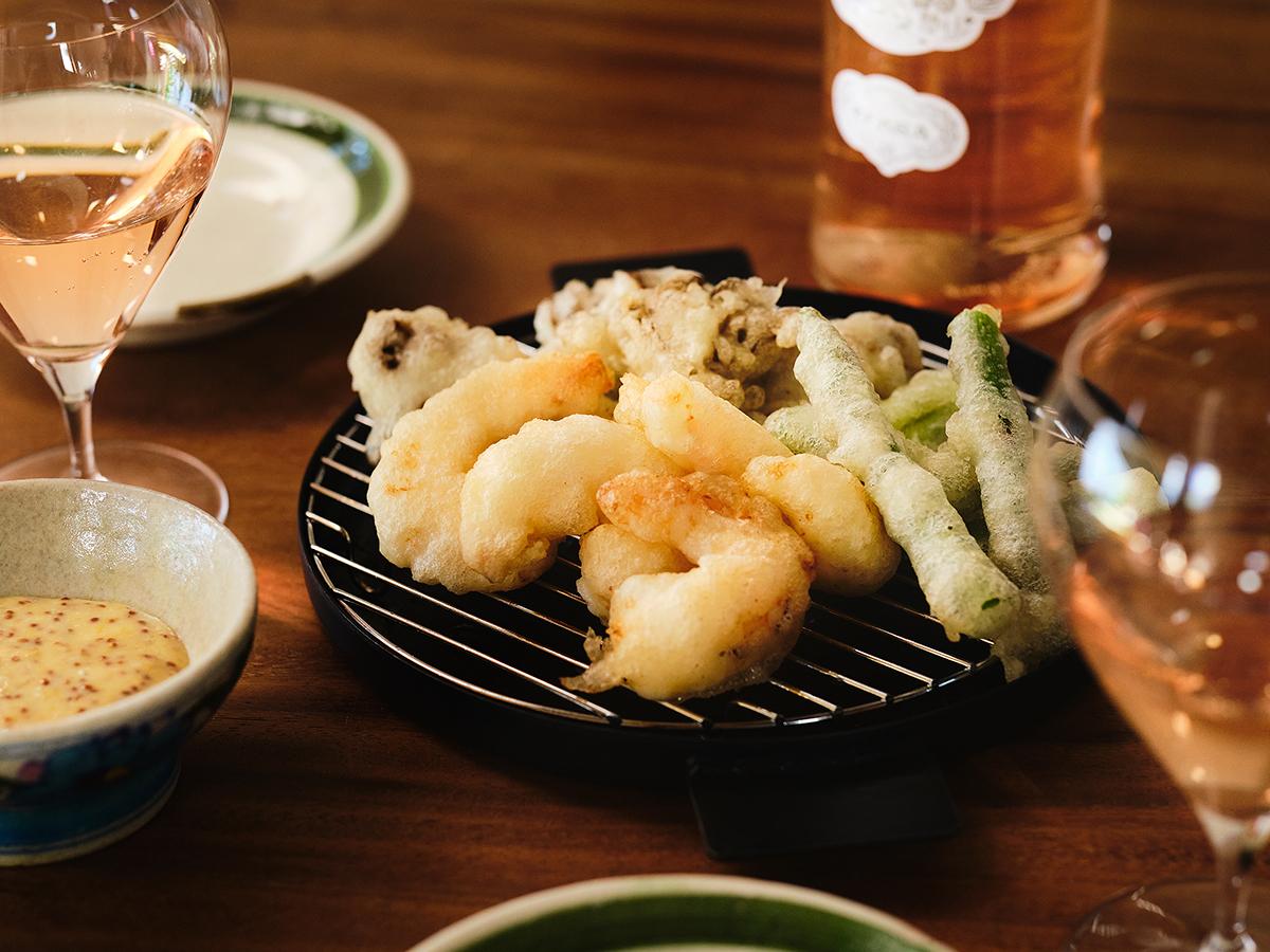 ロゼワインと春野菜のフリット