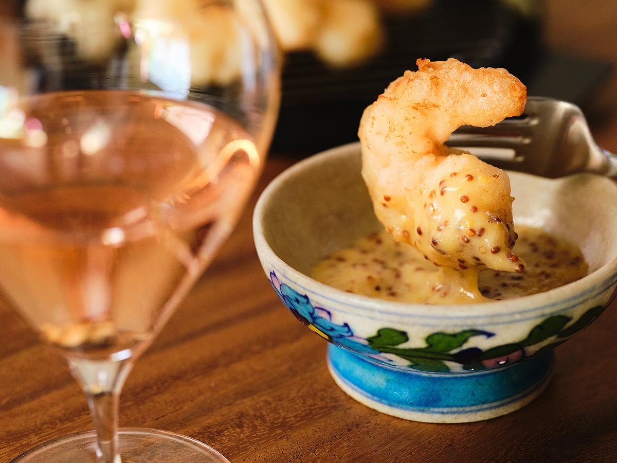 春野菜と海老のフリット ハニーマスタードソー