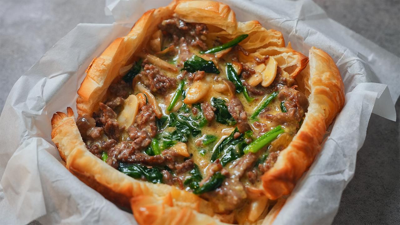 ミート仕立てのデニッシュキッシュ_工程