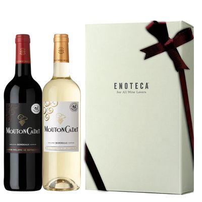 ボルドーワイン紅白ギフトセット 送料無料 紙箱込み のしリボン対応 解説付き MC2-1