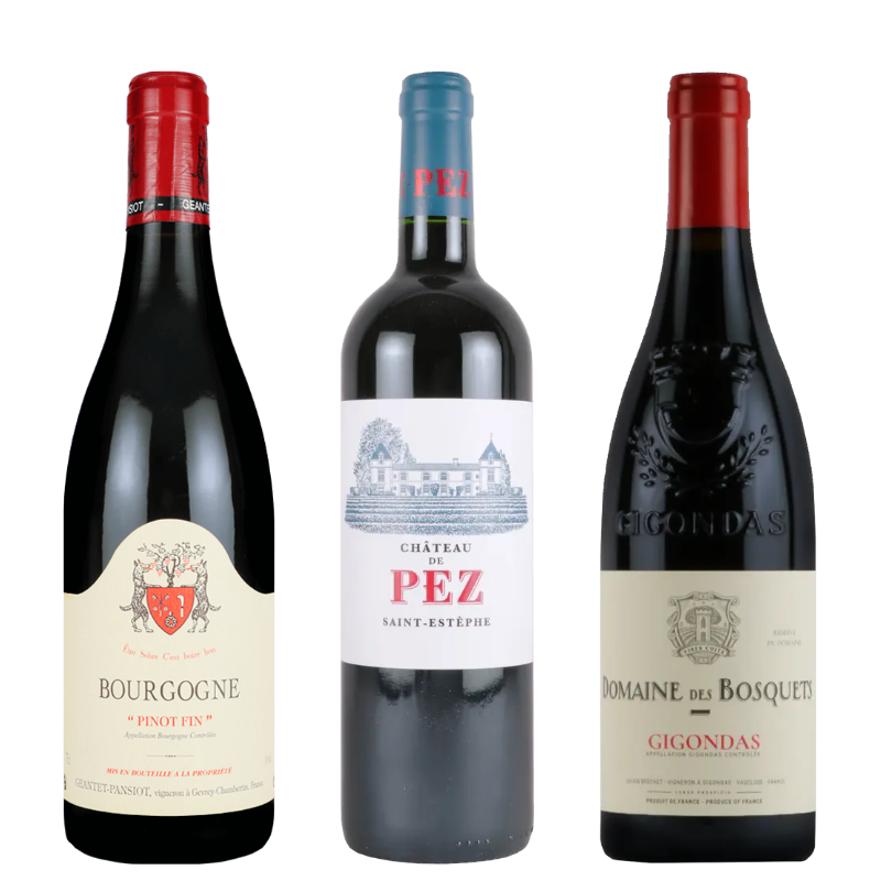 三大銘醸地から厳選！フランス赤ワイン3本セット FA9-1 [750ml x