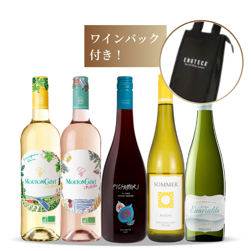 ワインバッグ付き！夏のイチ押しワイン5本セット SW8-1 [750ml×5