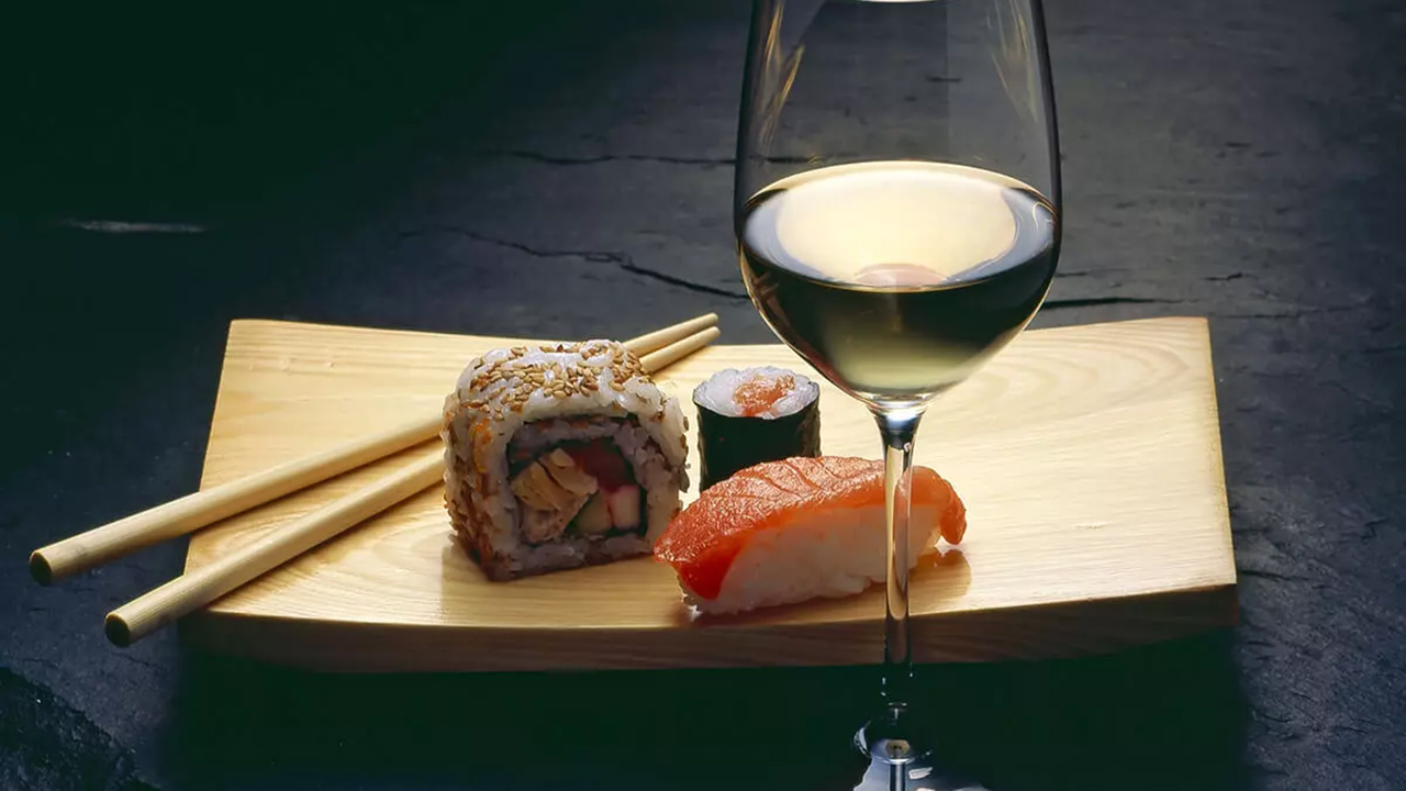 寿司と白ワイン