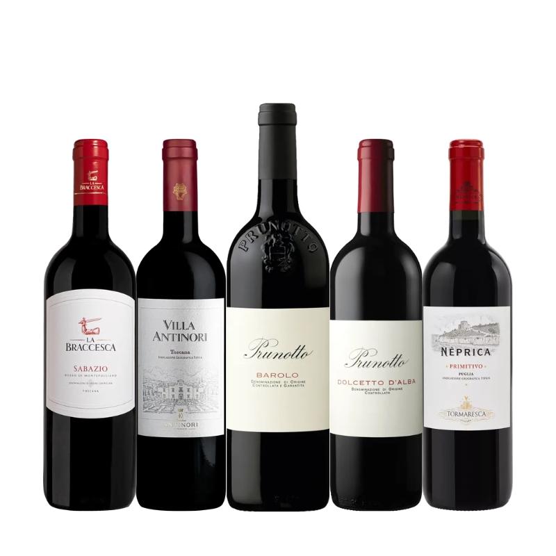 1本8,250円のバローロ入り！イタリア赤ワイン満喫5本セット AN2-2