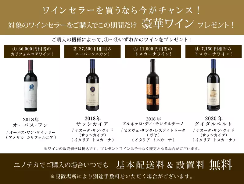 NEW売り切れる前に☆ ワイン通販エノテカ基本送料 設置料無料 ワインセラー 最大12本収納 ファンヴィーノ 12 SW-12 右開き FUNVINO 