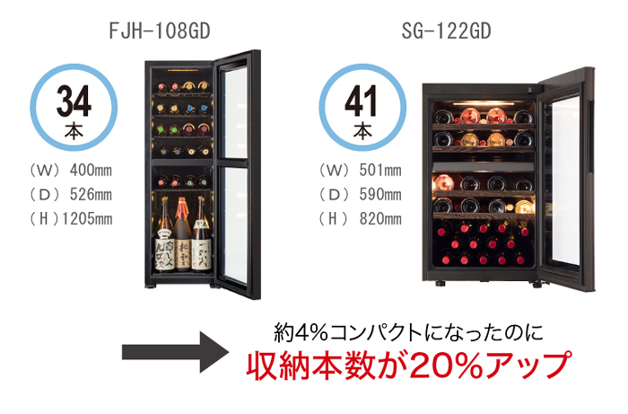 SG-122GD(WB) グランセラー 2温度タイプ ウッドブラウン [ガラス扉/右