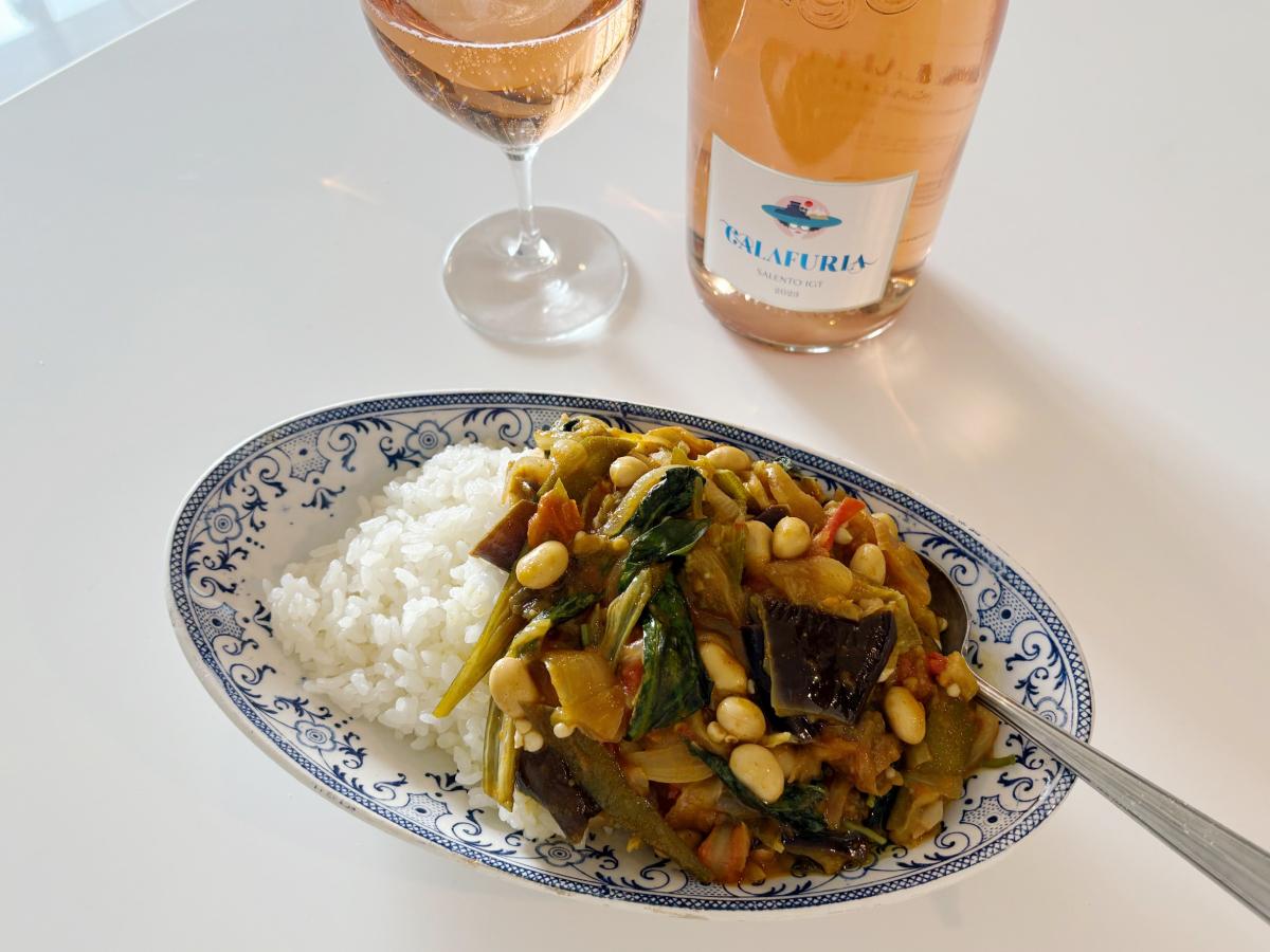 夏野菜と大豆のバジルカレー