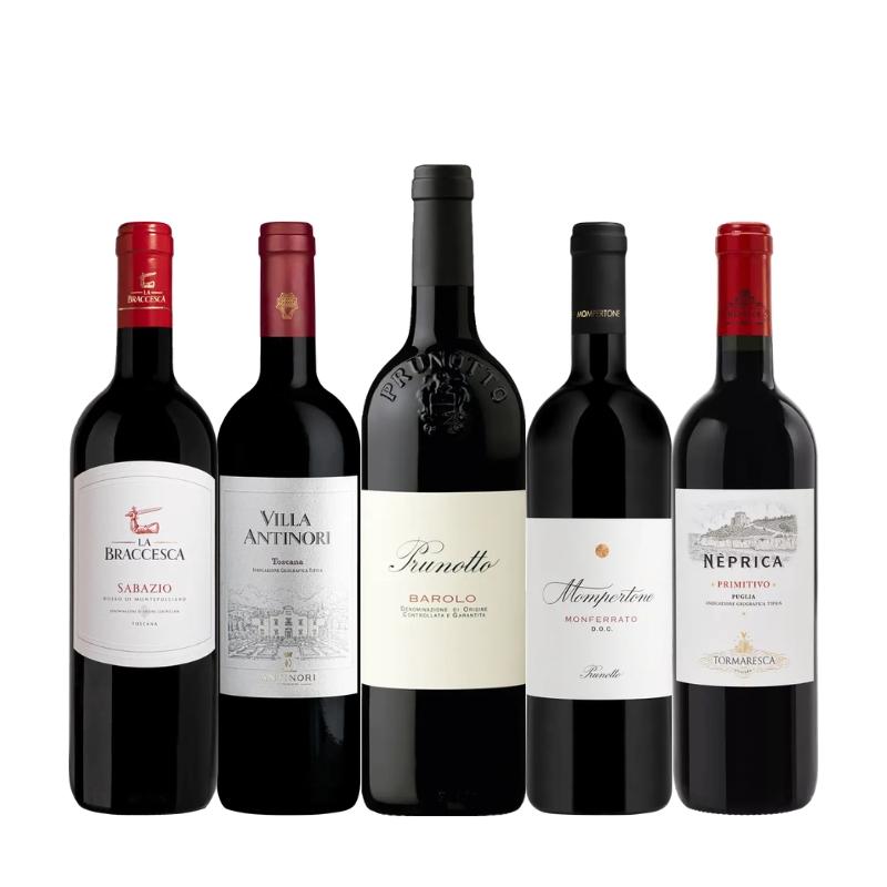 1本8,250円のバローロ入り！イタリア赤ワイン満喫5本セット AN2-1