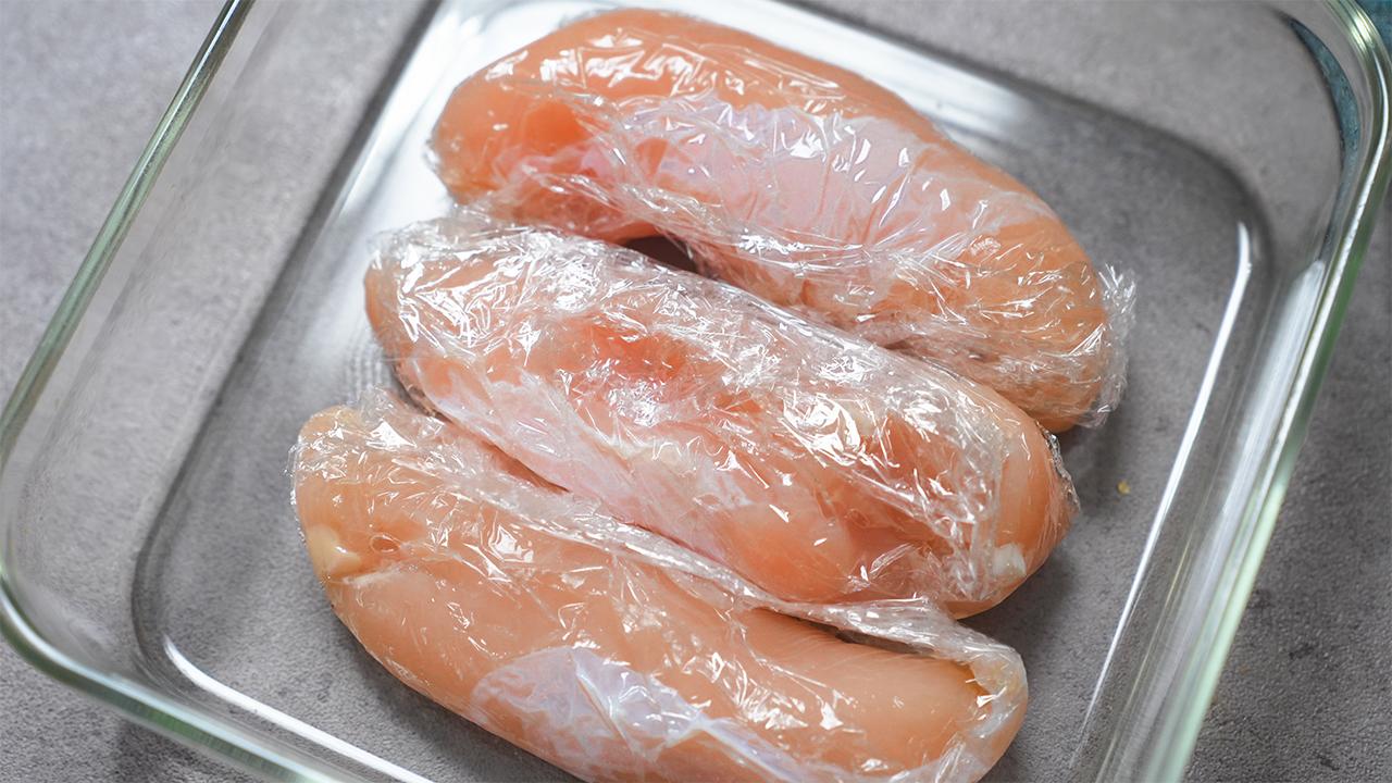 しっとり鶏ハム 梅肉オイルソース_工程