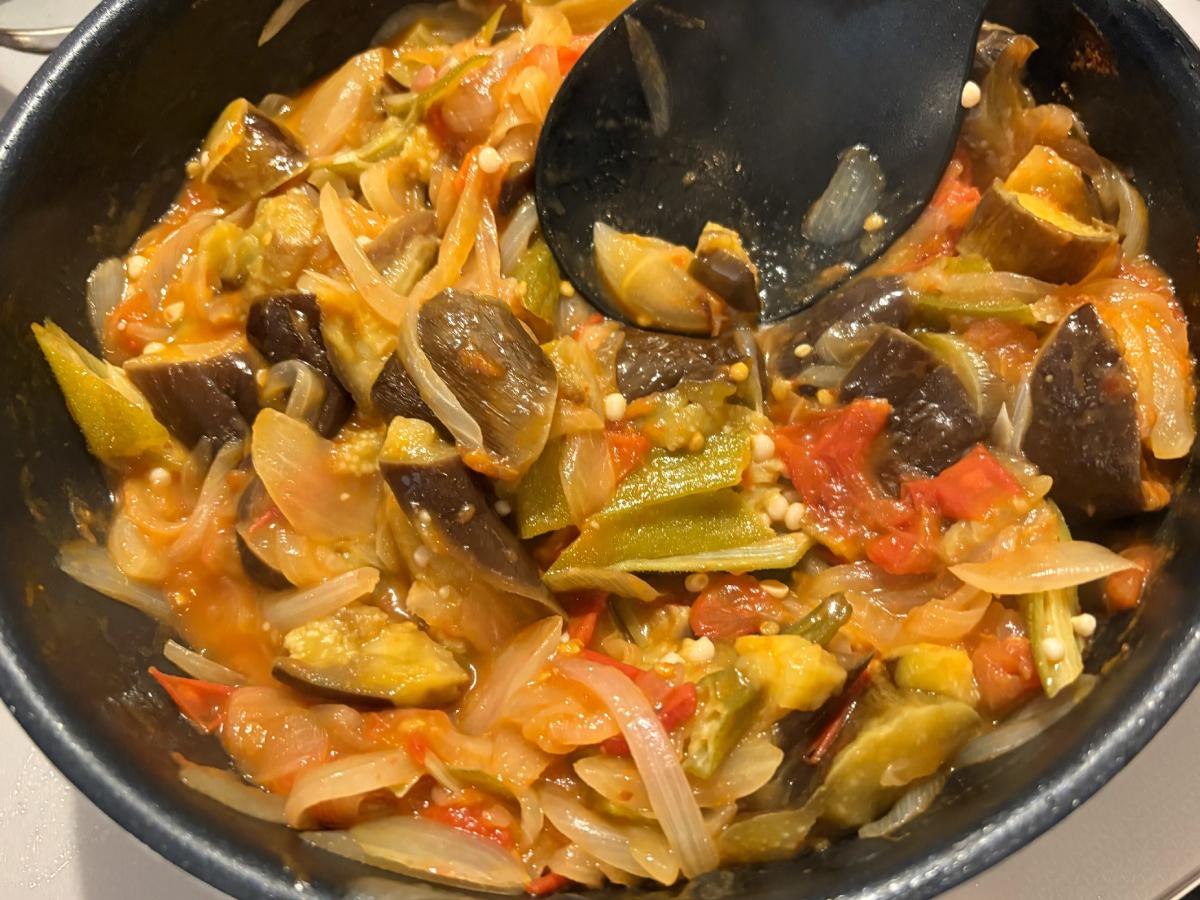 夏野菜と大豆のバジルカレー_工程