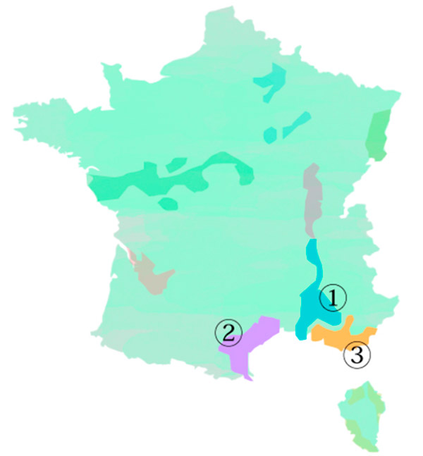 南フランス地図