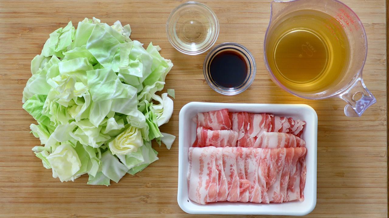 だしウマ豚キャベツ_材料