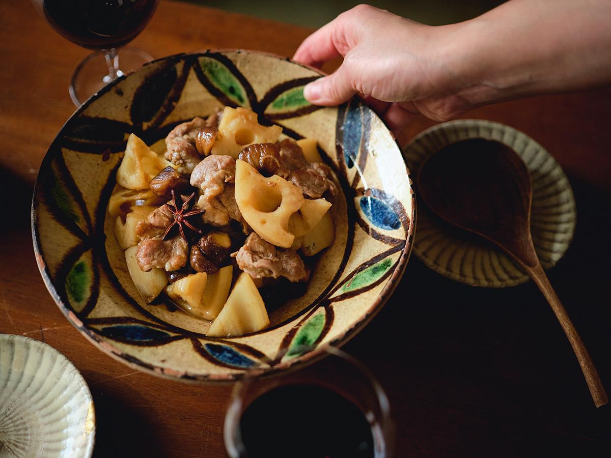れんこんと豚肉の中華風煮物