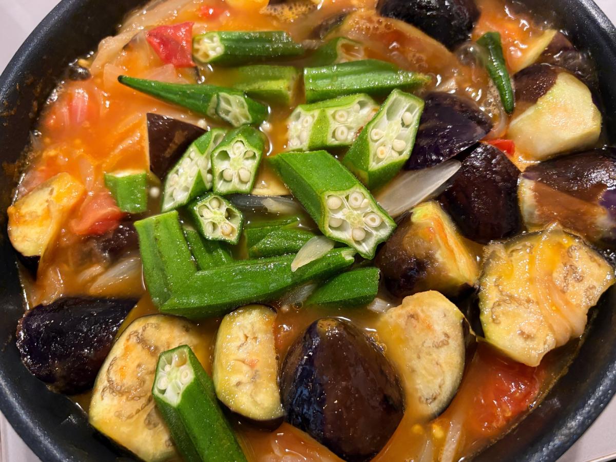 夏野菜と大豆のバジルカレー_工程