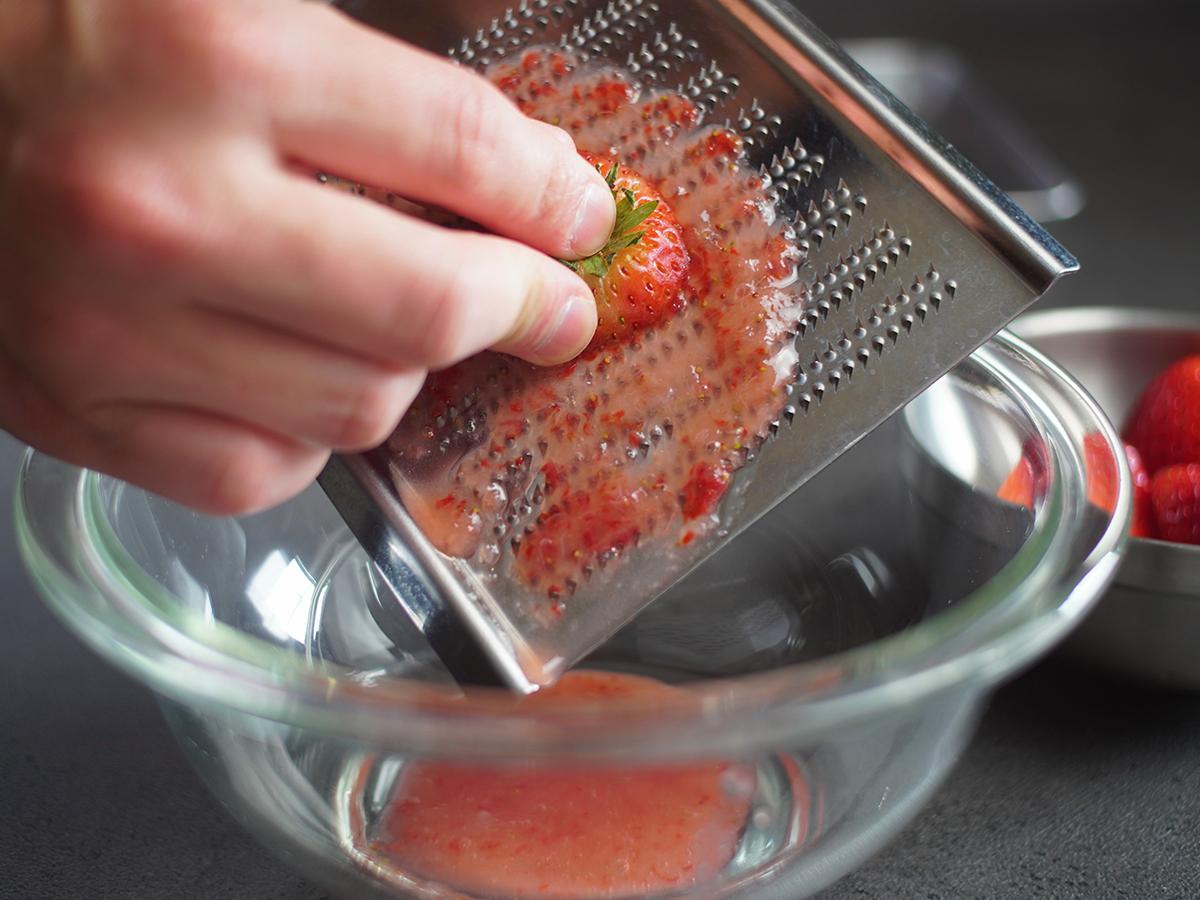 おろしイチゴのパンコントマテ風おつまみ_工程