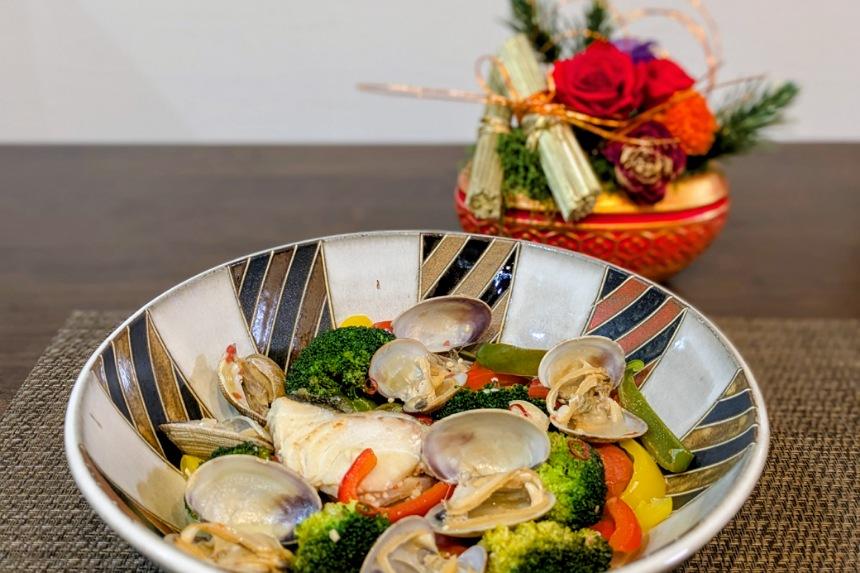 出来上がったアクアパッツァの写真