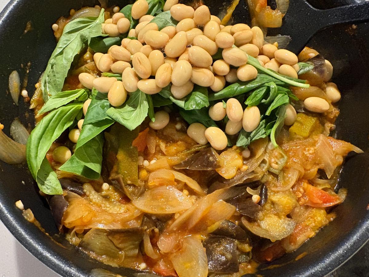 夏野菜と大豆のバジルカレー_工程
