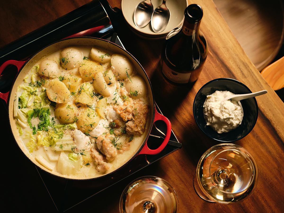 鶏と白菜の北欧風ミルク鍋