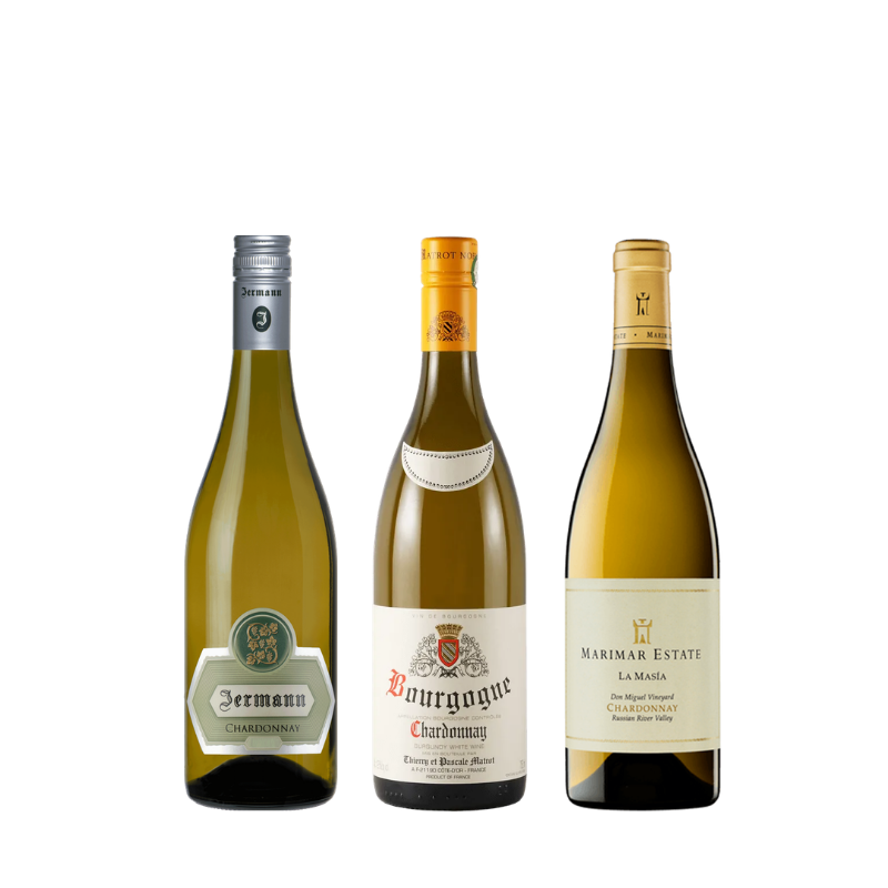 ブルゴーニュ、イタリア、カリフォルニア 三大産地飲み比べシャルドネ3